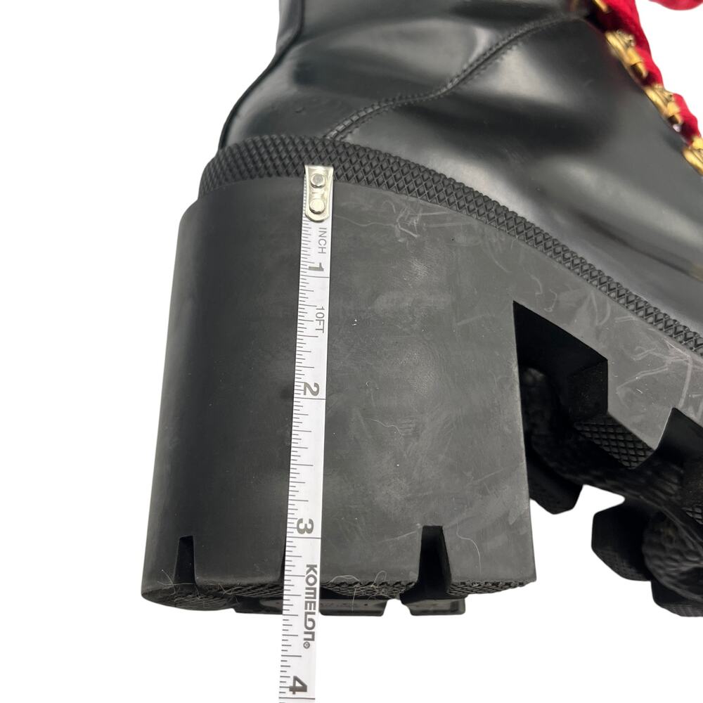 Gucci Combat Boots Ankle Bootie Magnum Calfskin Lace Up Chunky Black Size 37.5 - Picture 10 of 12